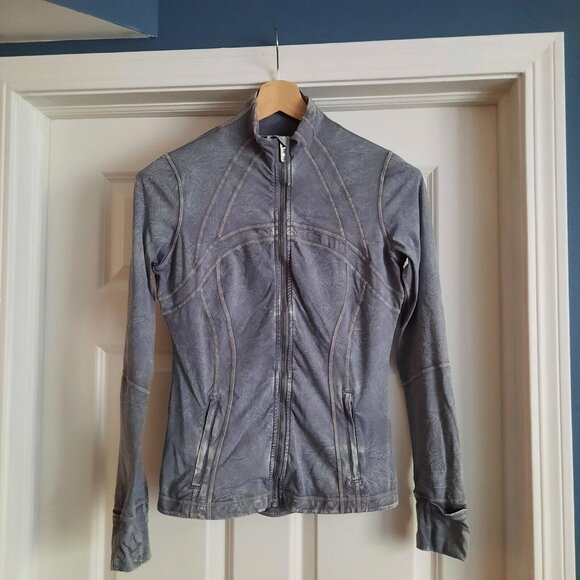 Lululemon Define Jacket Womens 8 Gray Garment Dye Washed Luna Luxtreme Fitted - Picture 2 of 12